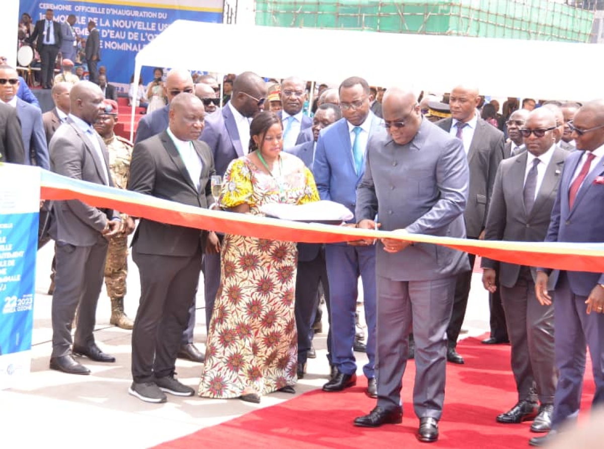 Desserte en eau : Félix Tshisekedi inaugure la station Regideso de Binza au Zone