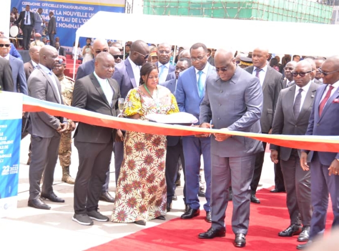 Desserte en eau : Félix Tshisekedi inaugure la station Regideso de Binza au Zone