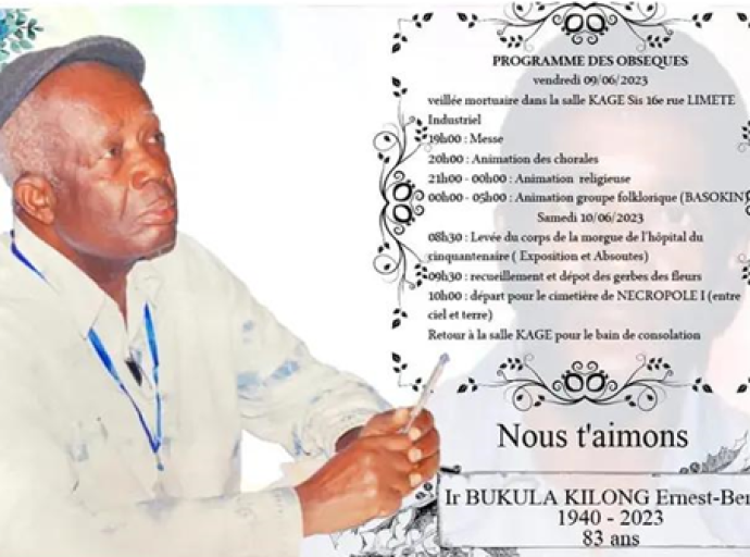 Ernest-Bertin Bukula : les hommages dignes commencent  aujourd’hui 