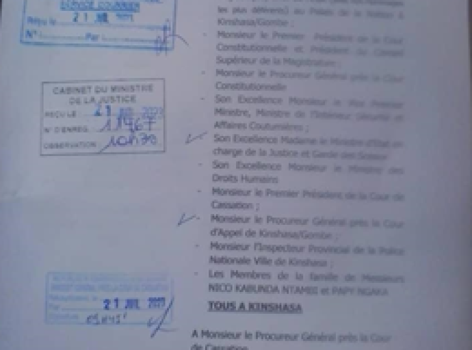 Dénonçant l’inaccessibilité aux droits de la défense, Nico Kabunda &amp; Papy Ngaka : les Avocats interpellent le Procureur Général près la Cour de Cassation