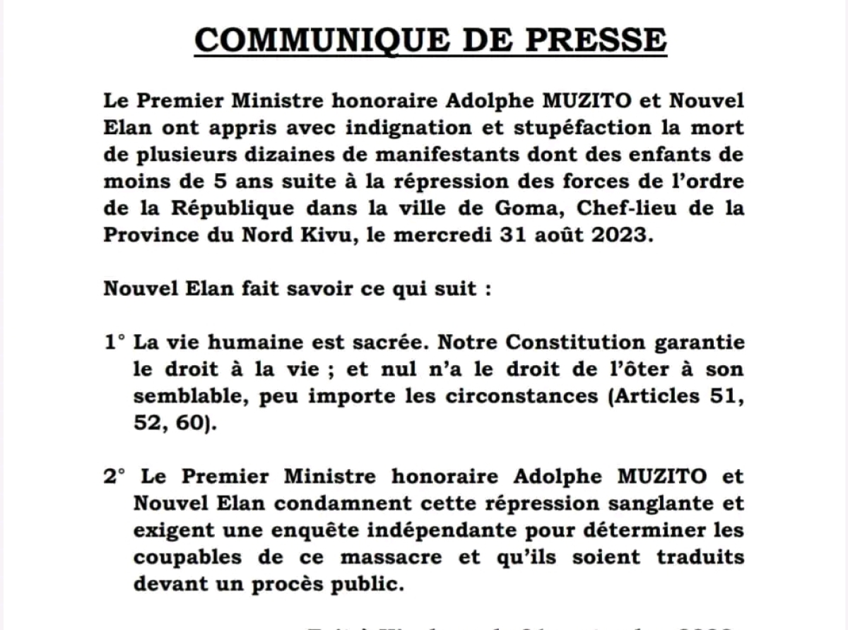 Présidentielle 2023 : Nouvel Elan d’Adolphe Muzito en congrès extraordinaire pour désigner son ticket gagnant !