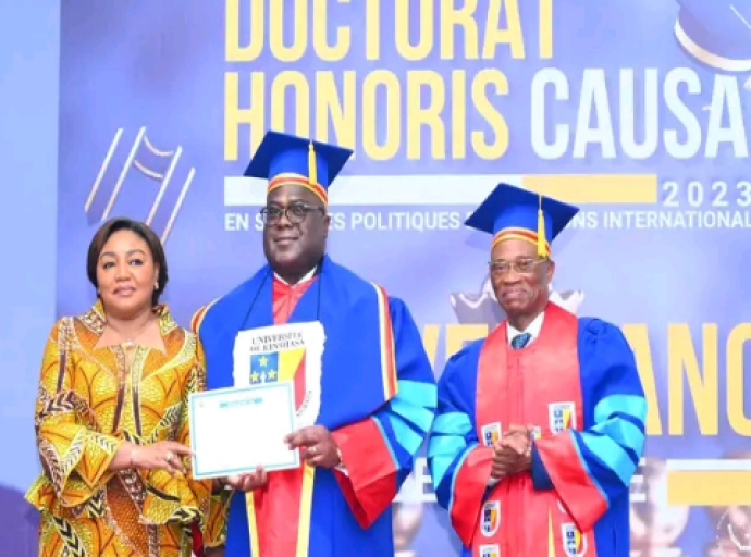 Pour ses réalisations à la tête du pays depuis son avènementFélix Tshisekedi élevé au rang de Docteur Honoris causa de l’Université de Kinshasa
