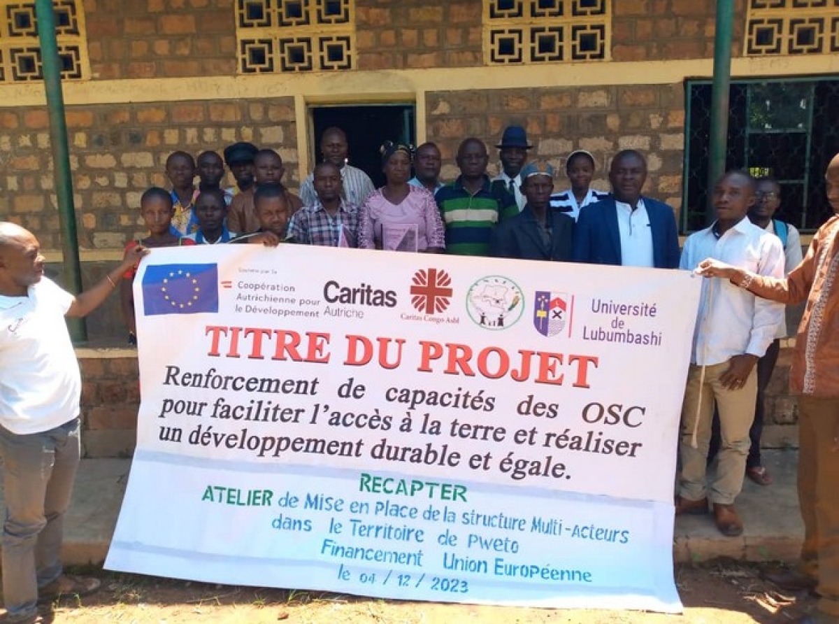Caritas Congo Asbl : un projet de renforcement de capacités des OSC pour faciliter l’accès à la terre et réaliser un développement durable et égal (RECAPTER)