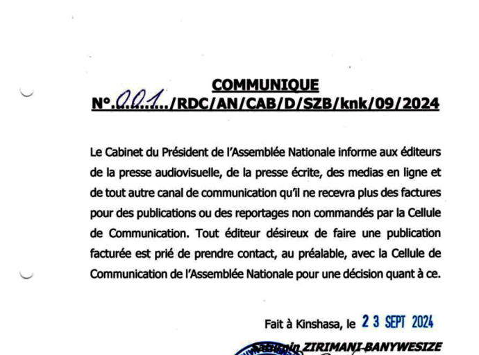 Assemblée Nationale : un communiqué à l’attention de tous les médias !