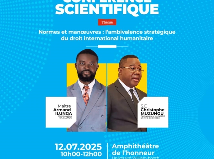 Kinshasa : la Fondation Elembo annonce une conférence scientifique sur l’application du droit international humanitaire